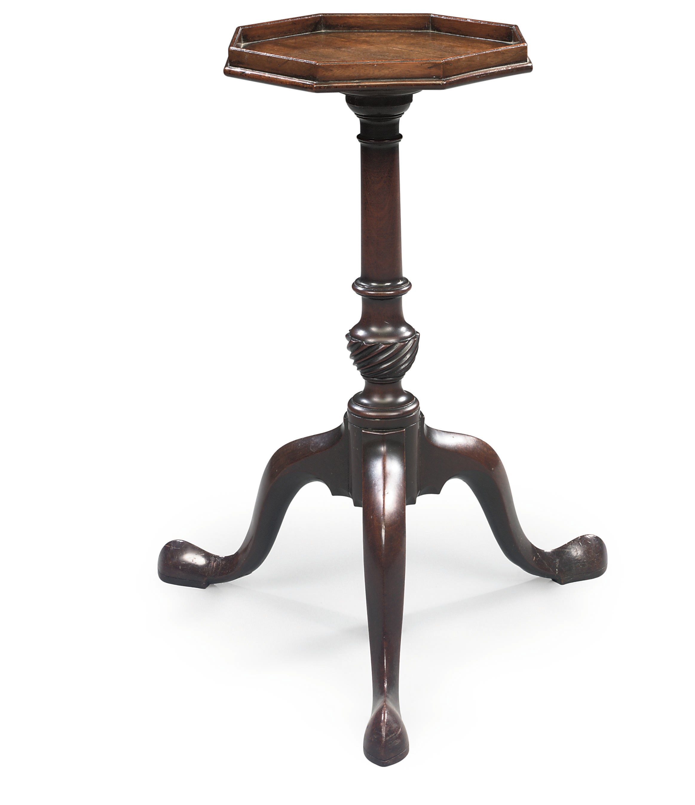 A GEORGE III MAHOGANY TRIPOD KETTLE-STAND