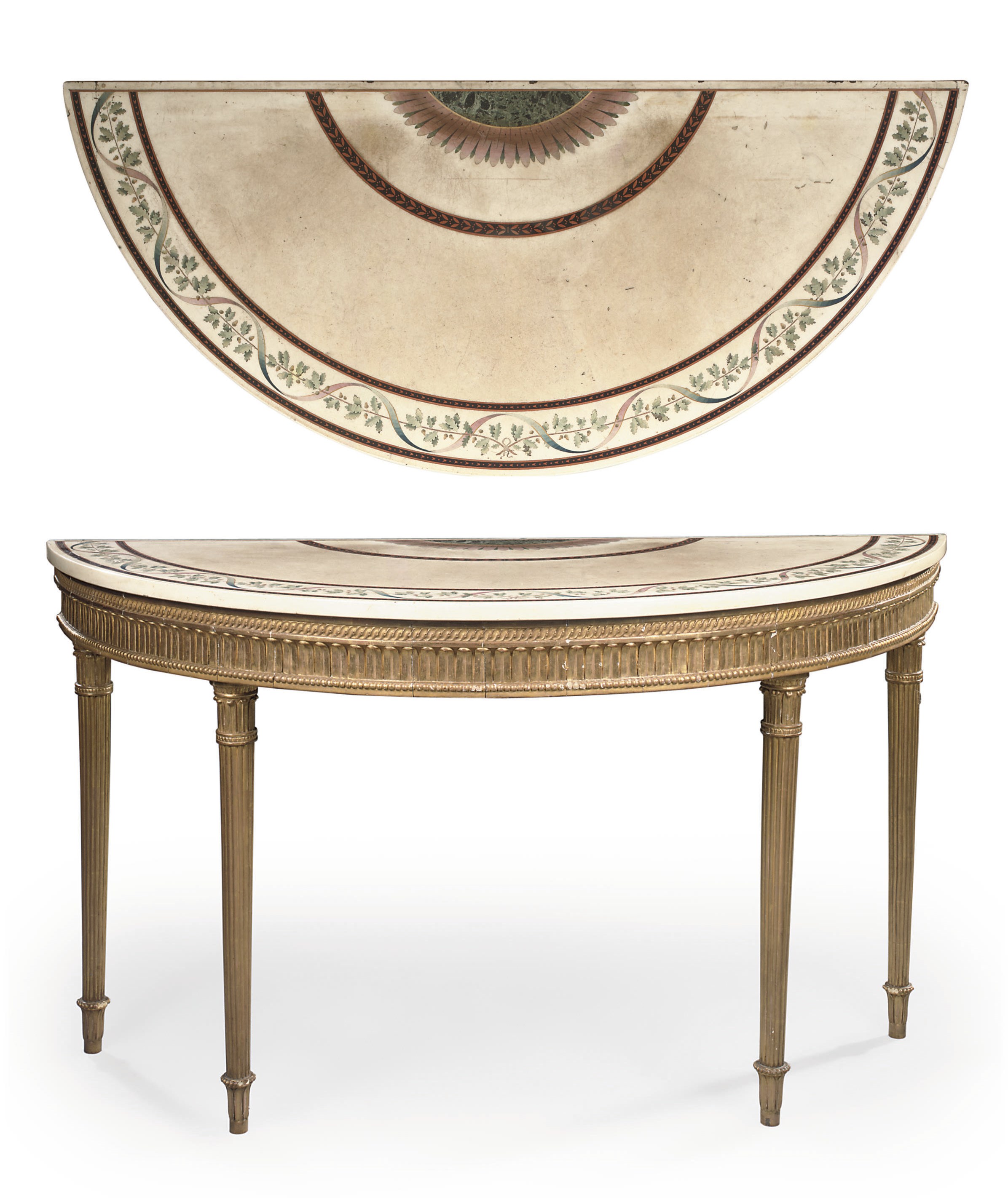 A GEORGE III GILTWOOD AND SCAGLIOLA PIER TABLE