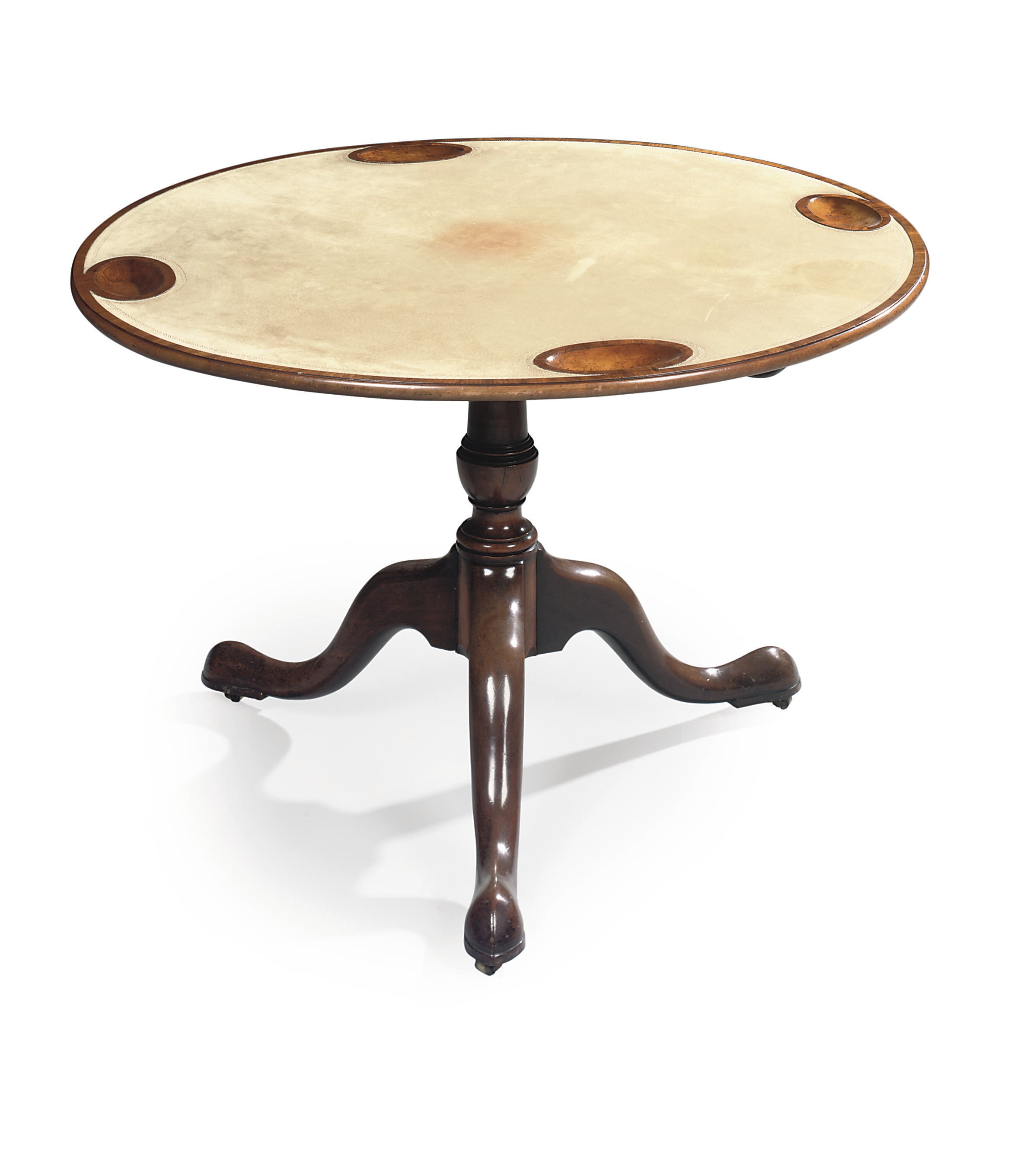 A GEORGE II MAHOGANY TRIPOD GAMES-TABLE