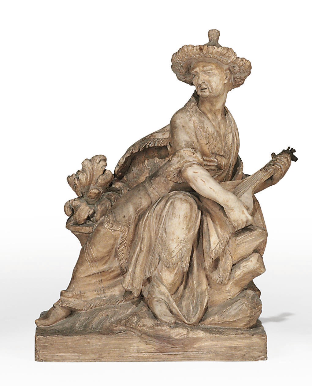 A LOUIS XVI TERRACOTTA CHINOISERIE MODEL OF A MUSICIAN