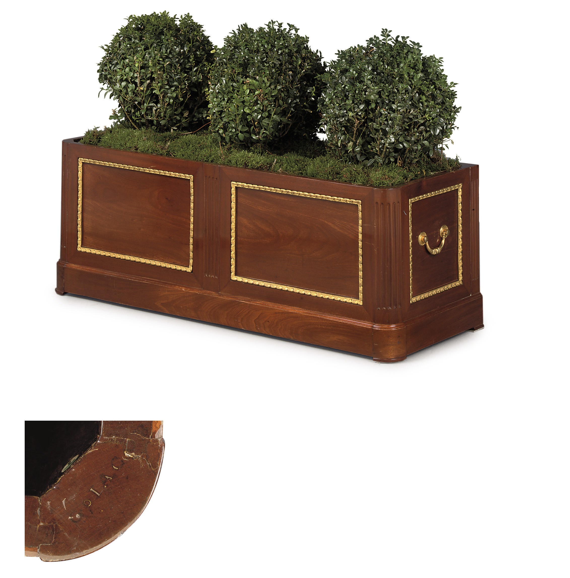 A LOUIS XVI ORMOLU-MOUNTED MAHOGANY JARDINIERE