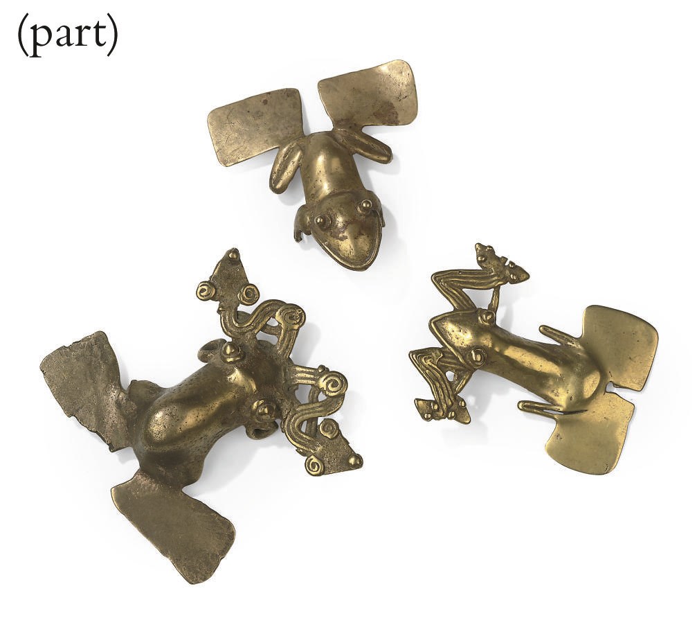 TWENTY-THREE GOLD AND TUMBAGA CENTRAL AMERICAN-STYLE PENDANTS