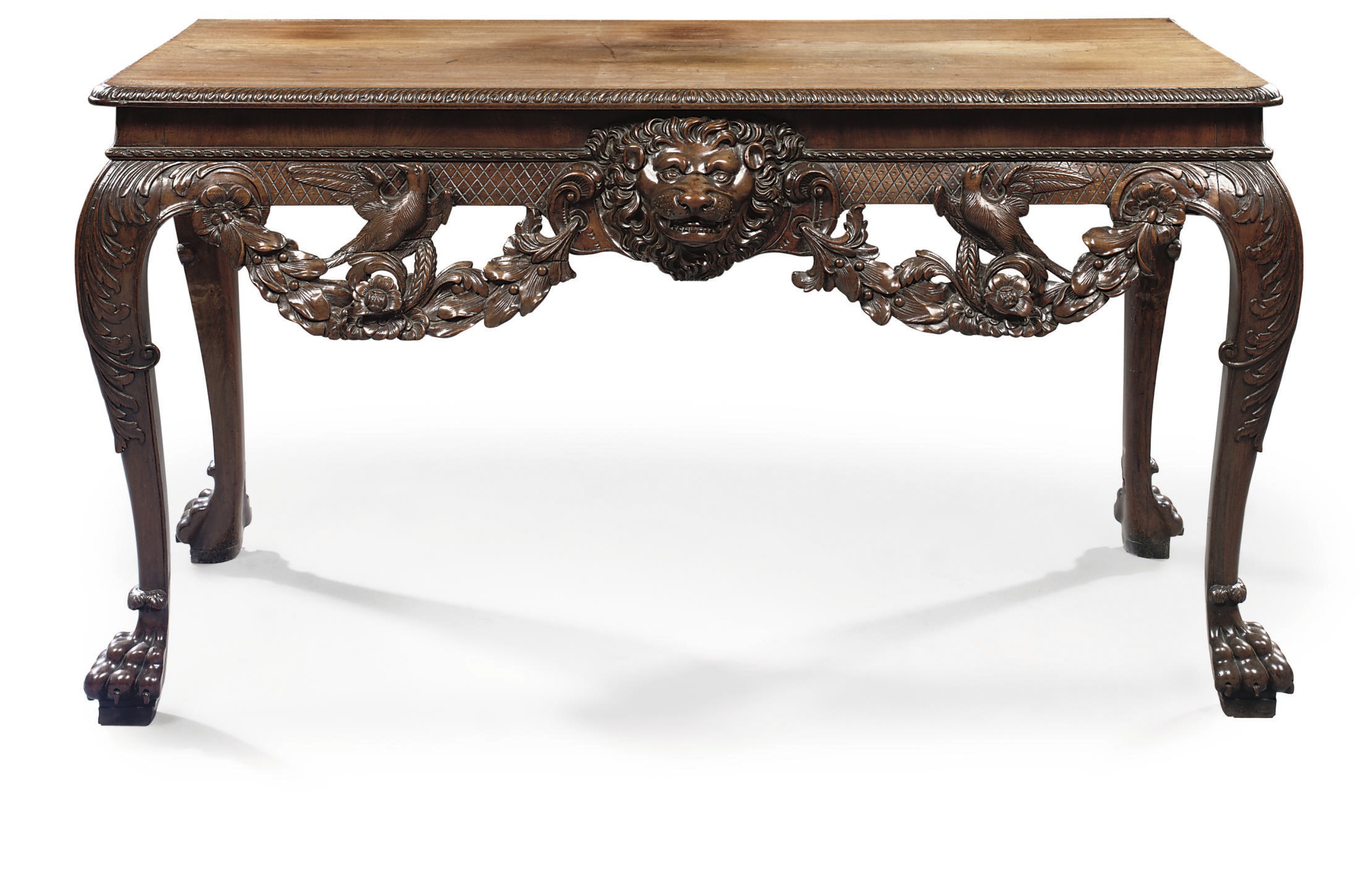 AN IRISH GEORGE II MAHOGANY SIDE TABLE