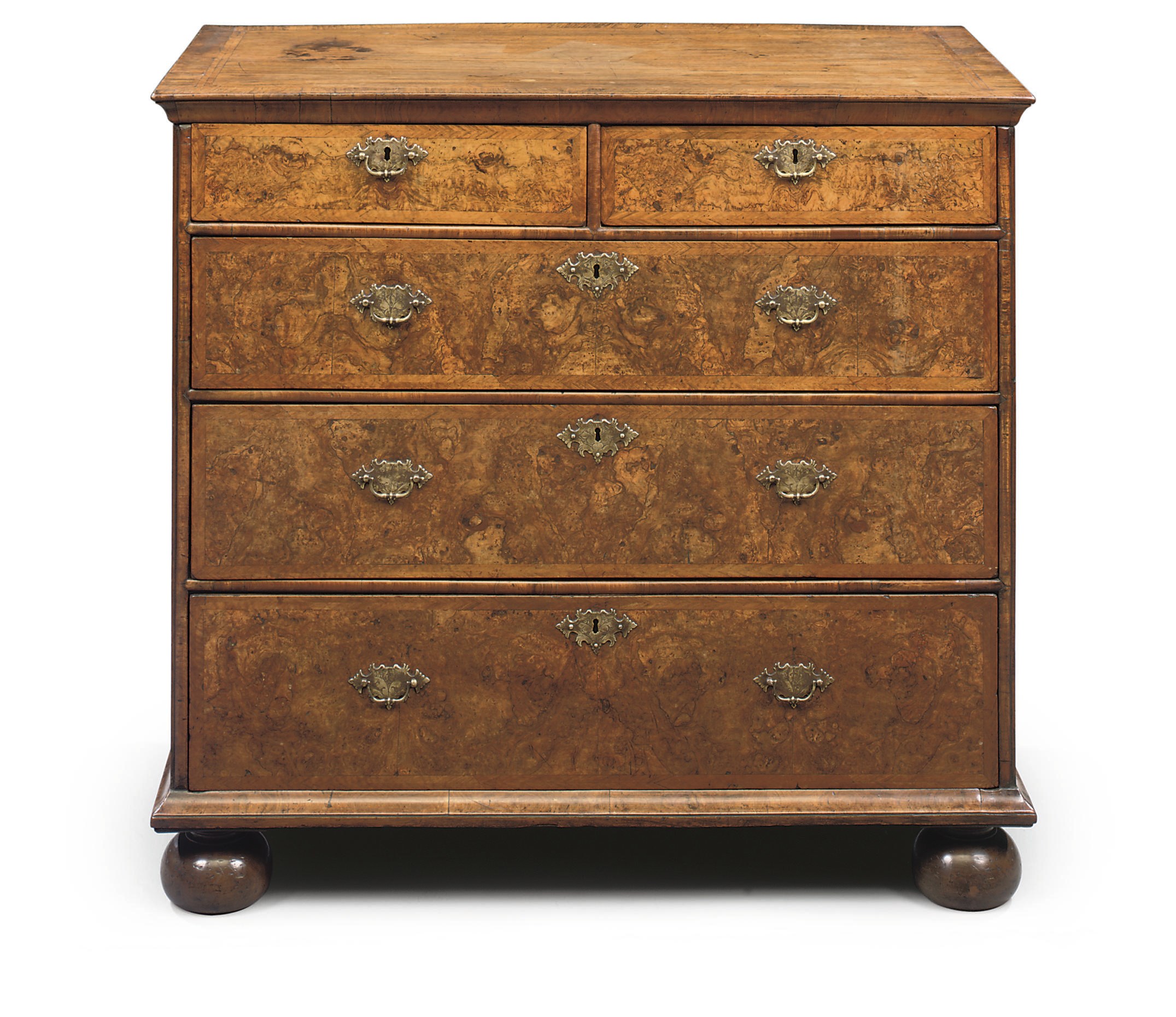A WILLIAM AND MARY WALNUT AND BURR-WALNUT CHEST