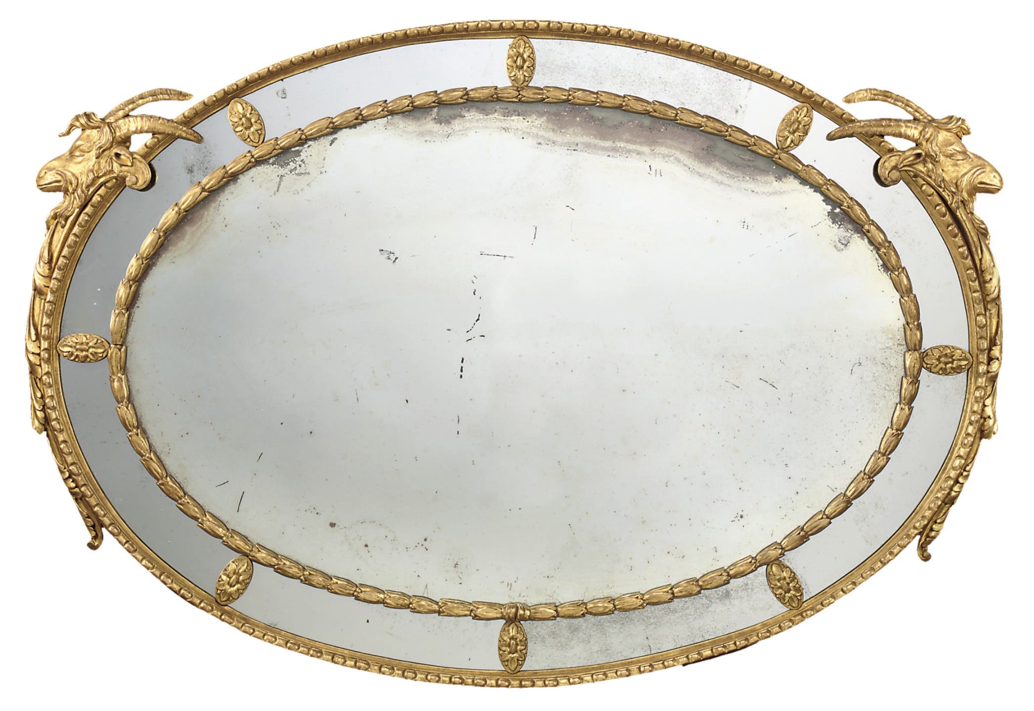 A GILTWOOD OVERMANTEL MIRROR