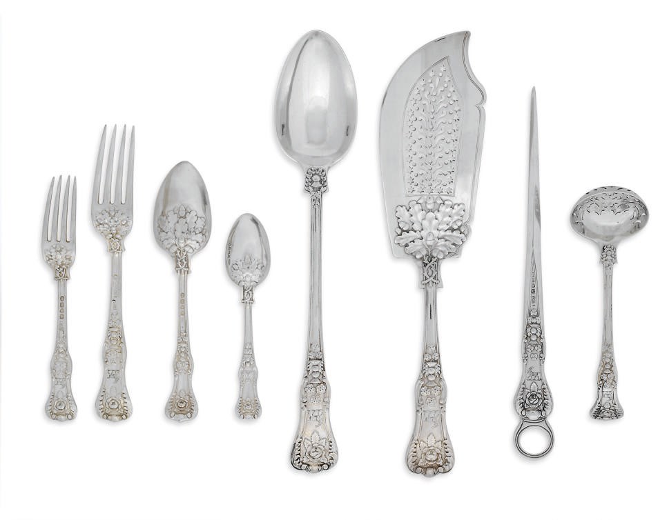 A RARE WILLIAM IV SILVER PART TABLE-SERVICE