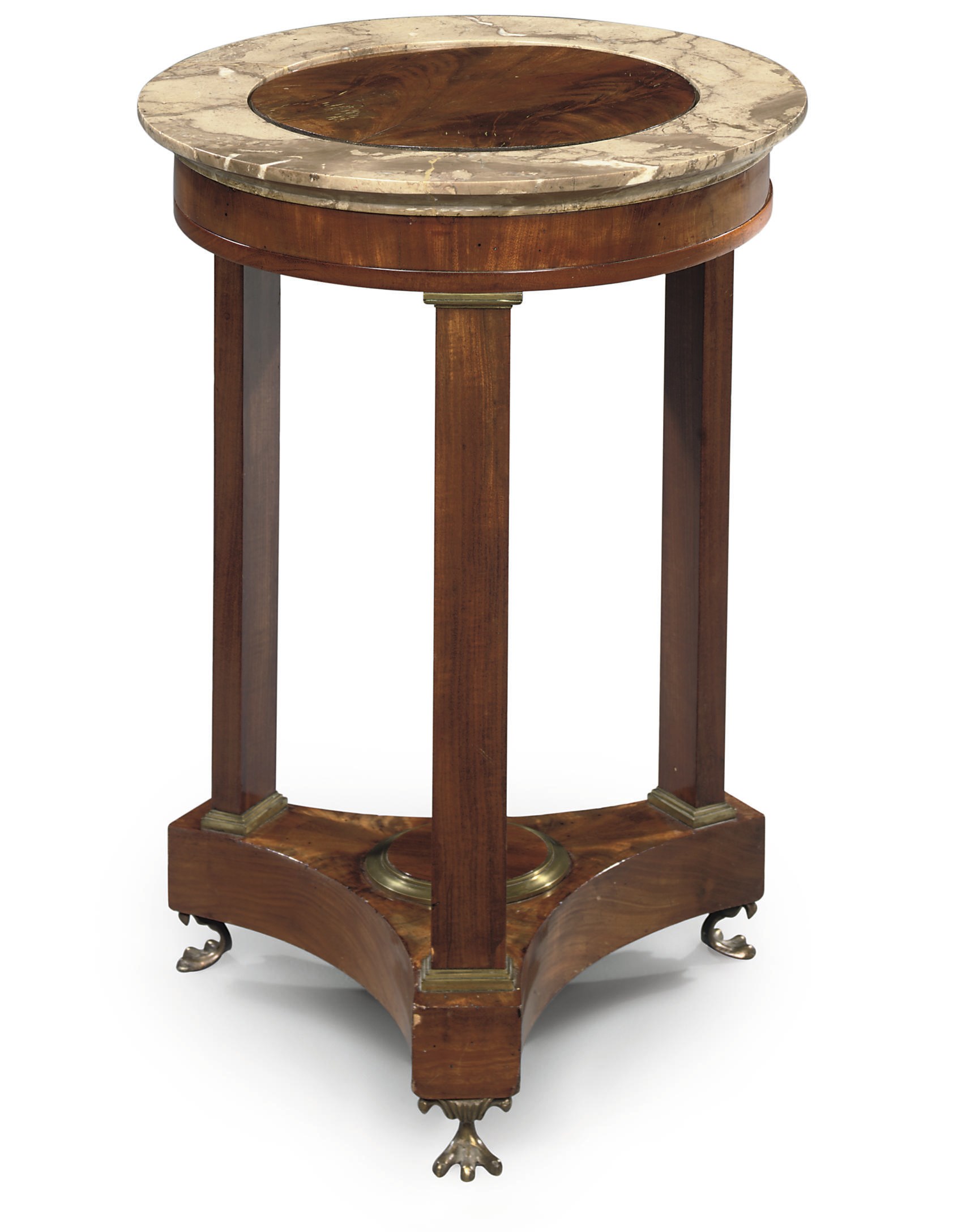 A FRENCH BRASS-MOUNTED MAHOGANY GUERIDON