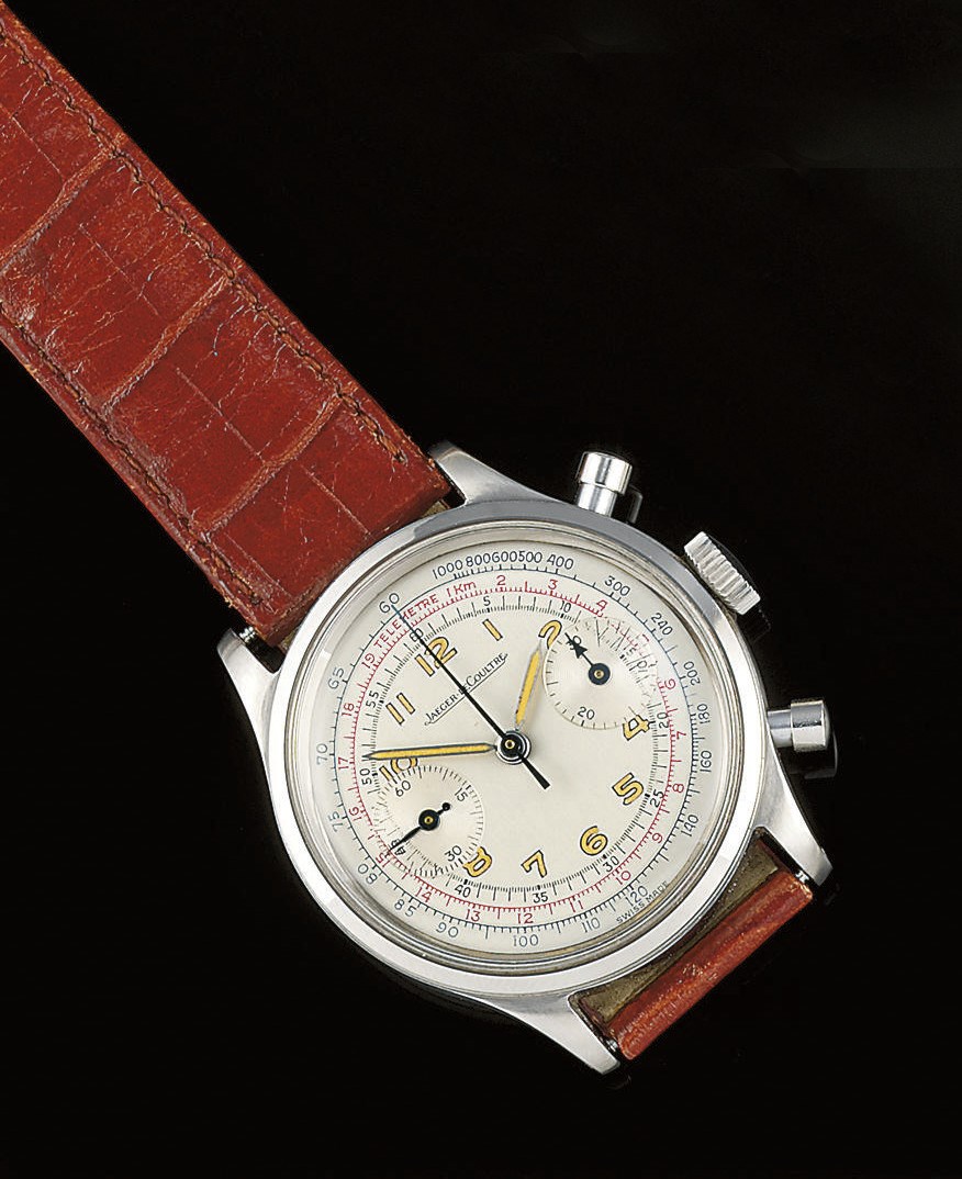 A stainless steel chronograph wristwatch, by Jaeger-leCoultre