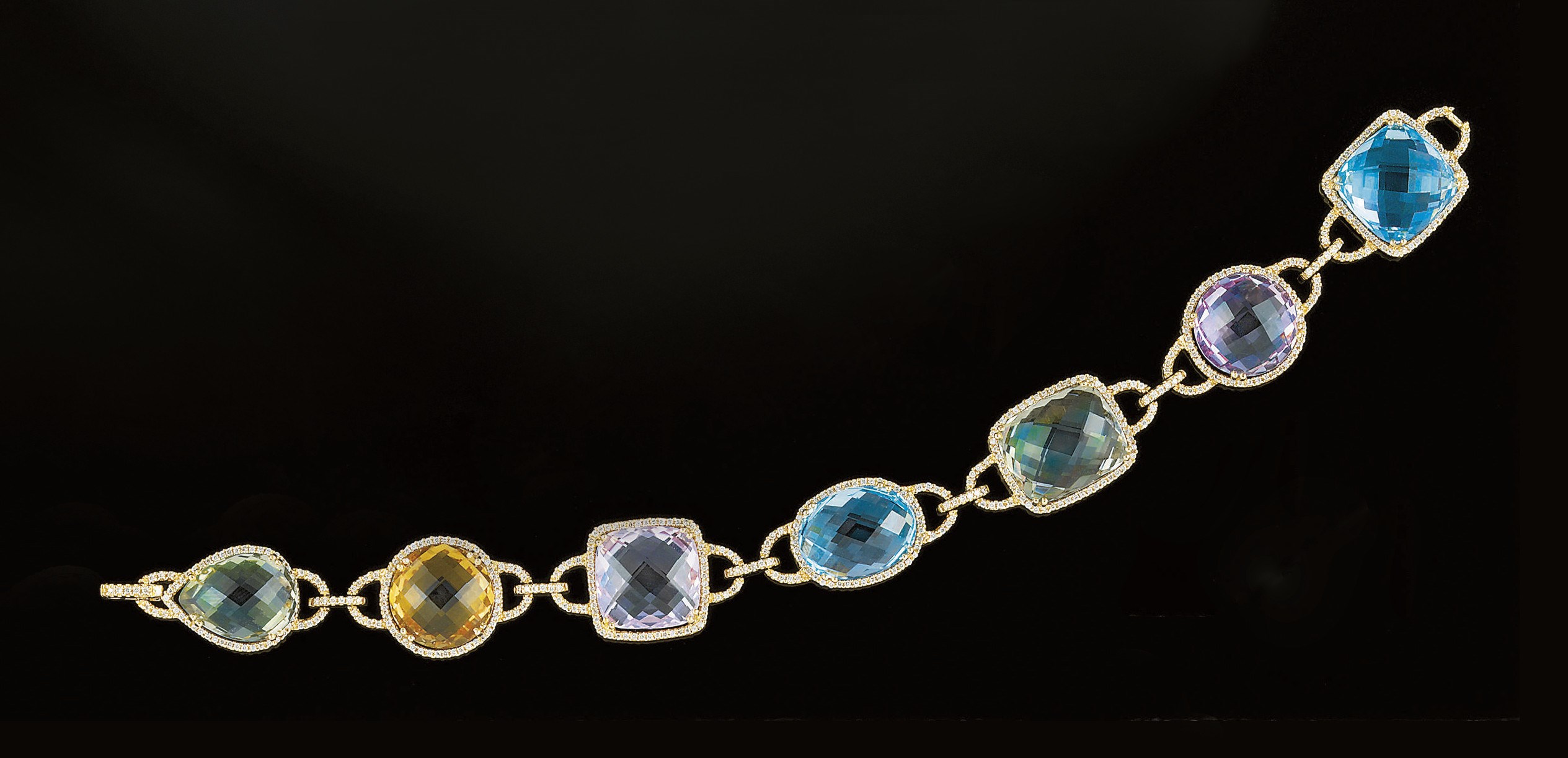 A gem and diamond bracelet