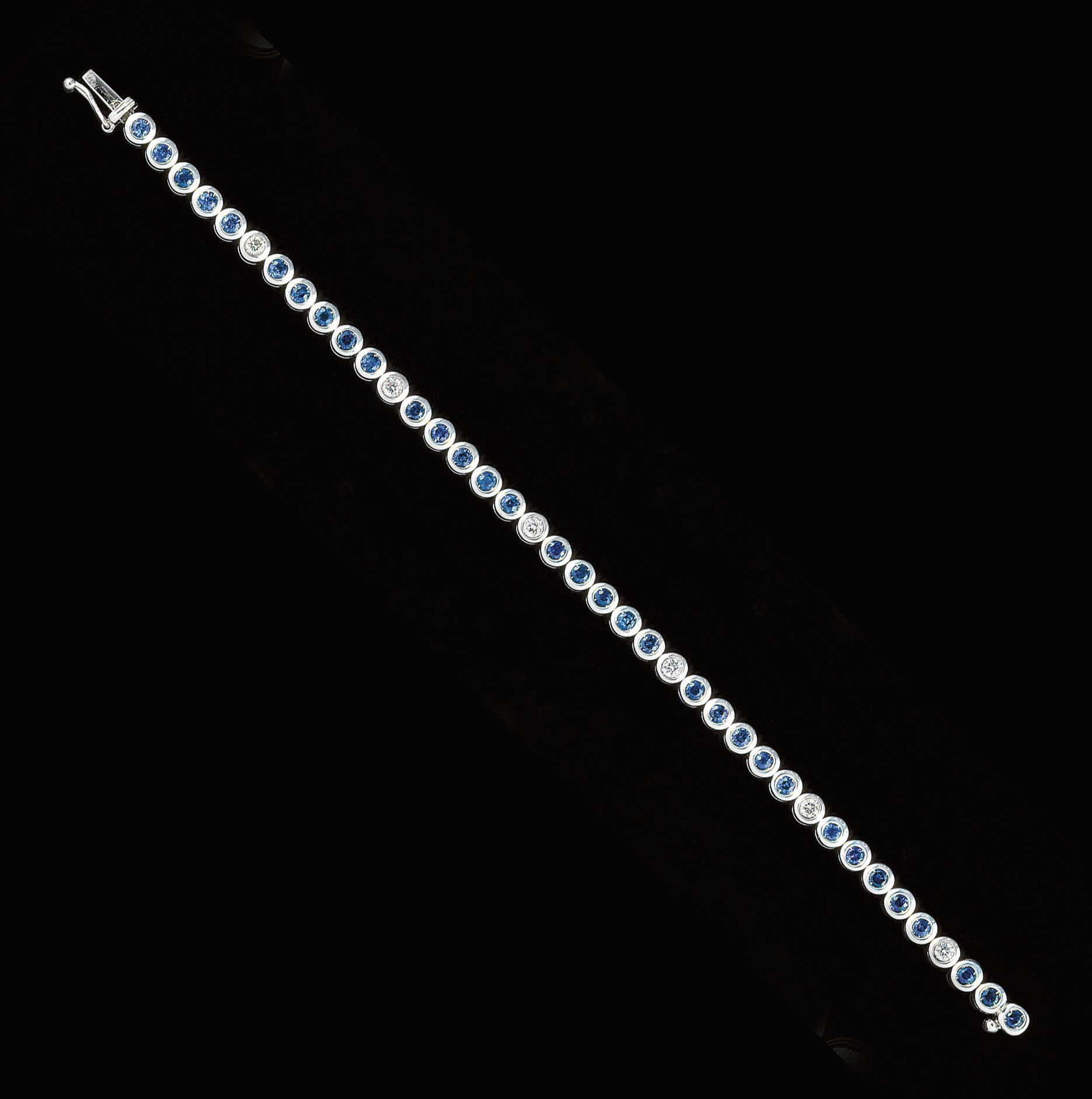 A sapphire and diamond bracelet