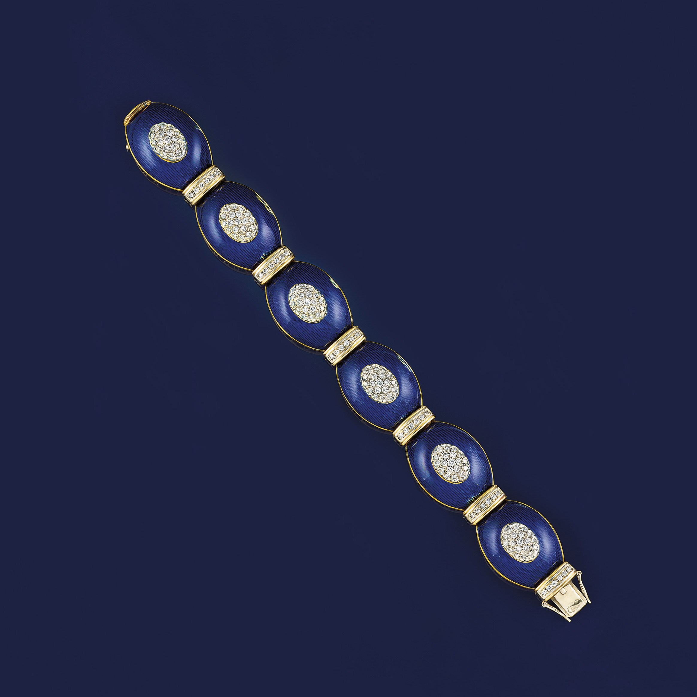 A diamond and enamel bracelet