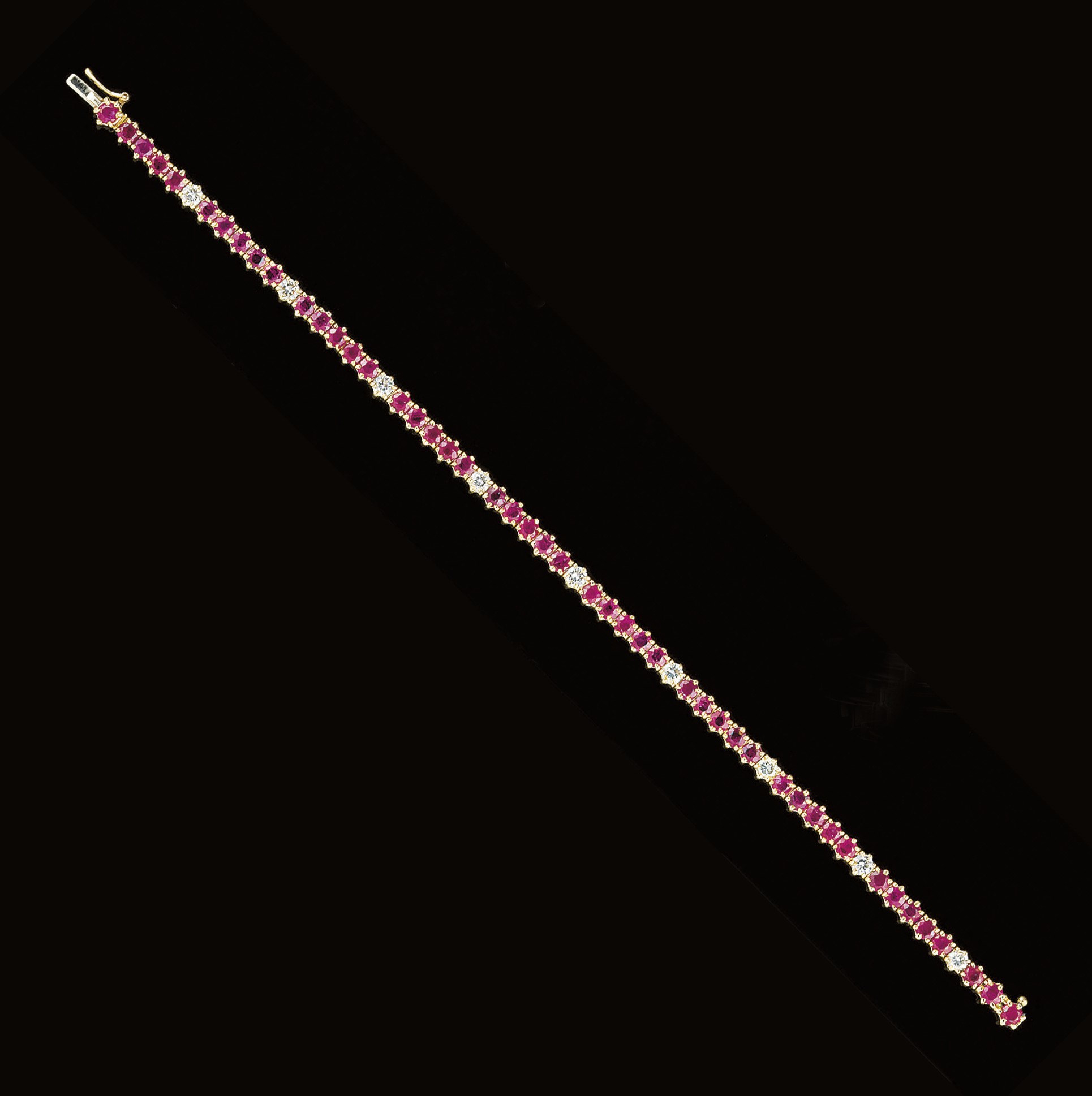 A ruby and diamond bracelet