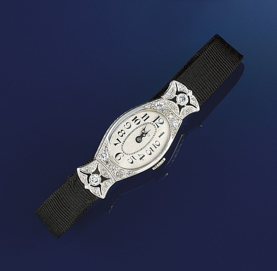 A lady's Art deco gold and diamond wristwatch, by Rolex