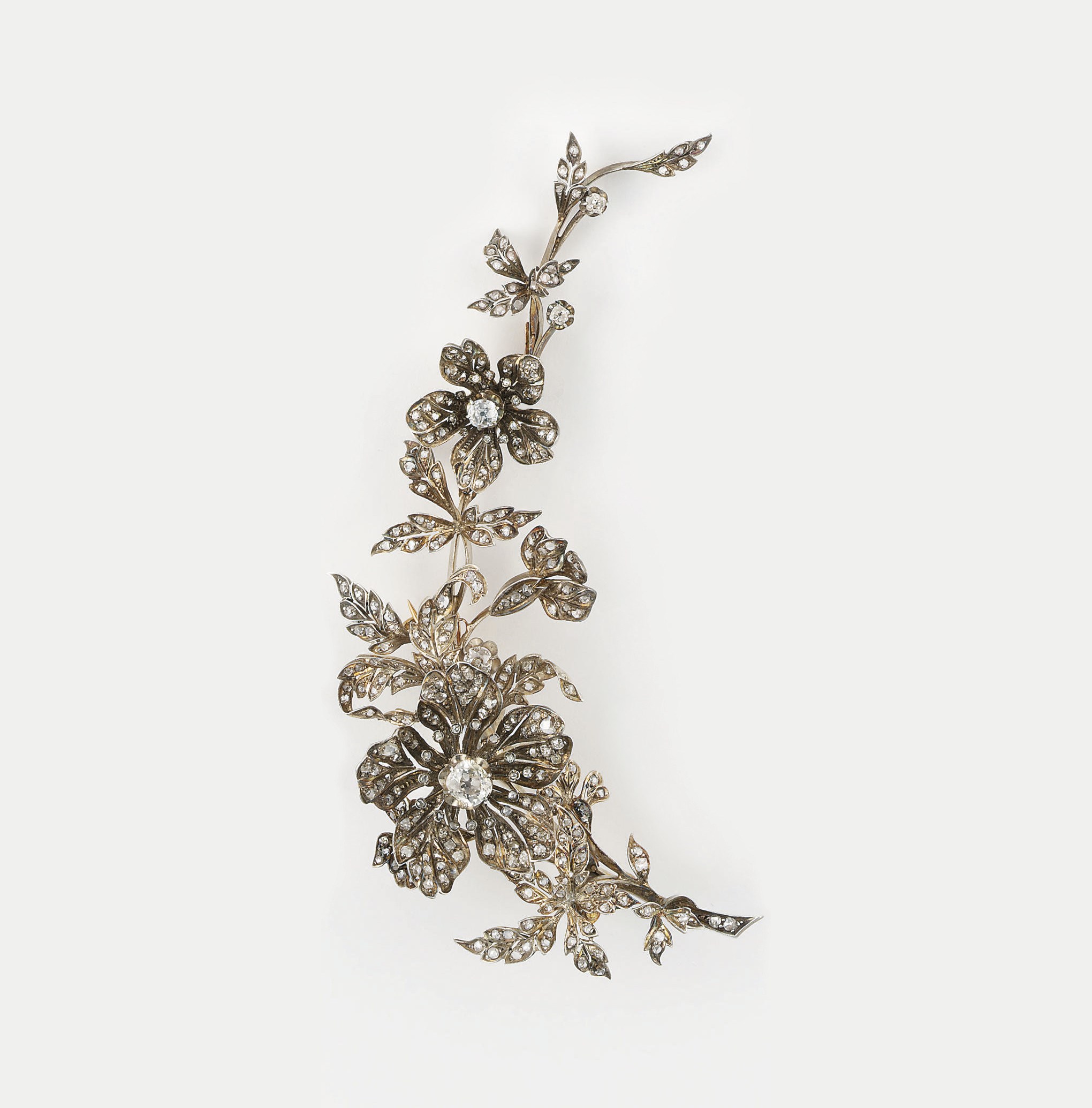 A late 19th century diamond corsage brooch