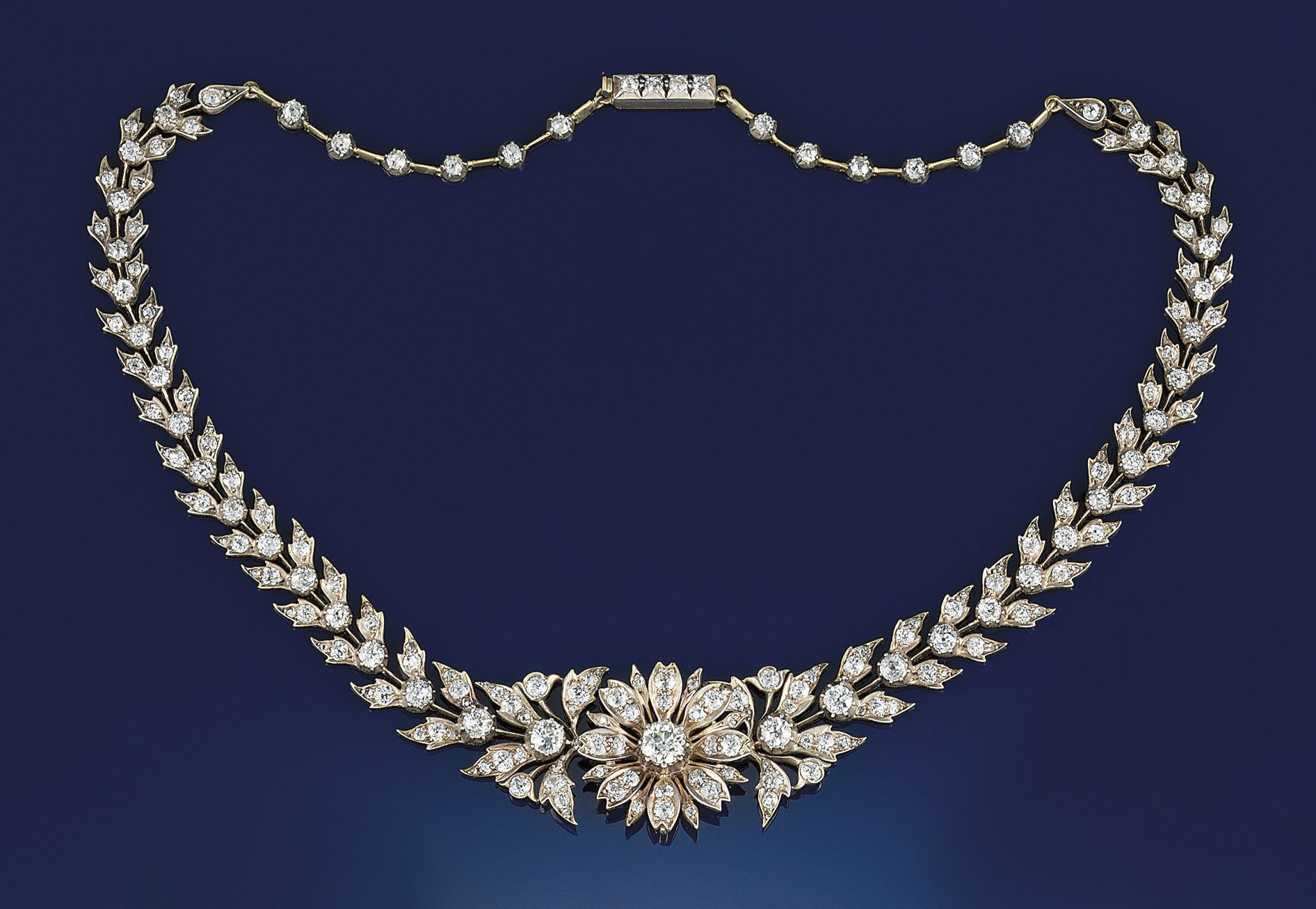 A late 19th century diamond necklace