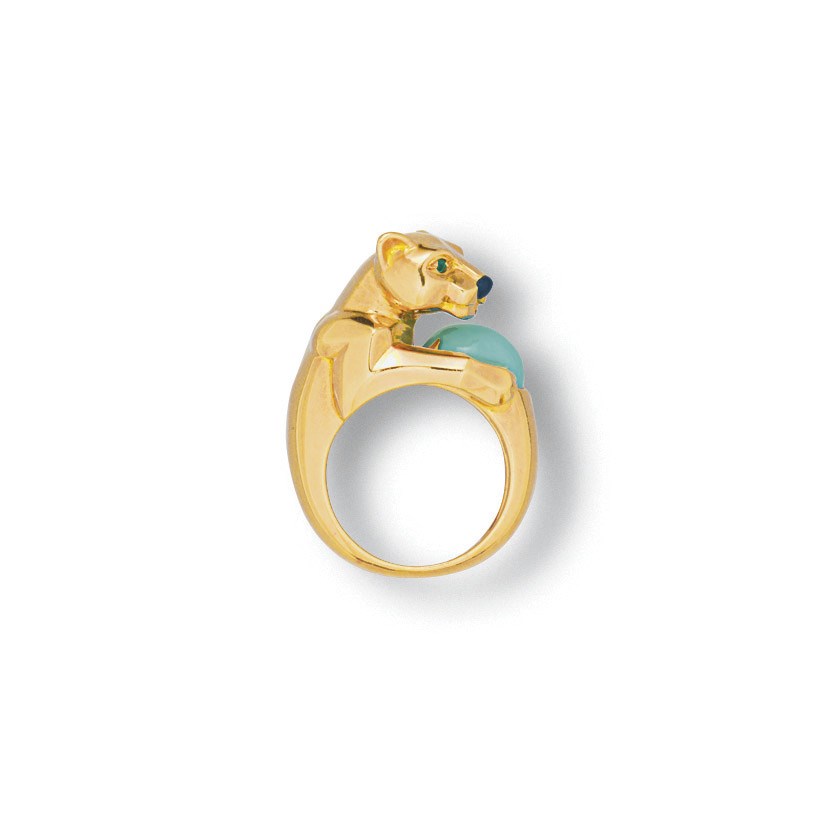 A TURQUOISE 'PANTHÈRE' RING, BY CARTIER