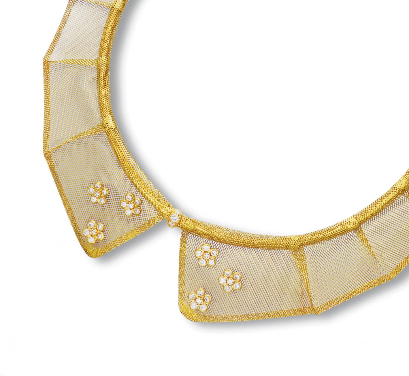 A GOLD AND DIAMOND COLLAR NECKLACE, BY VAN CLEEF & ARPELS