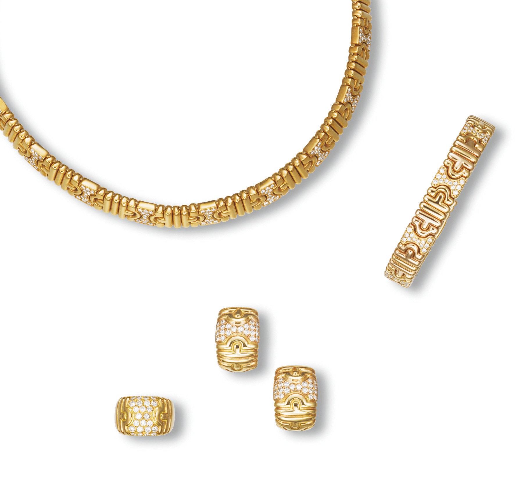 A SUITE OF GOLD AND DIAMOND 'PARENTESI' JEWELLERY, BY BULGARI