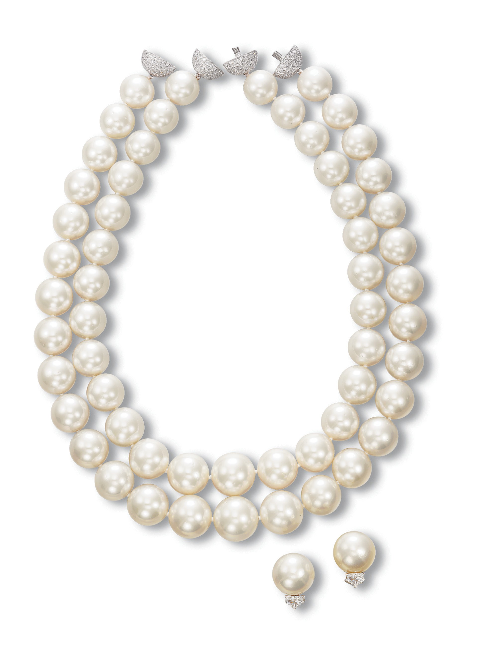 A SUITE OF CULTURED PEARL AND DIAMOND JEWELLERY