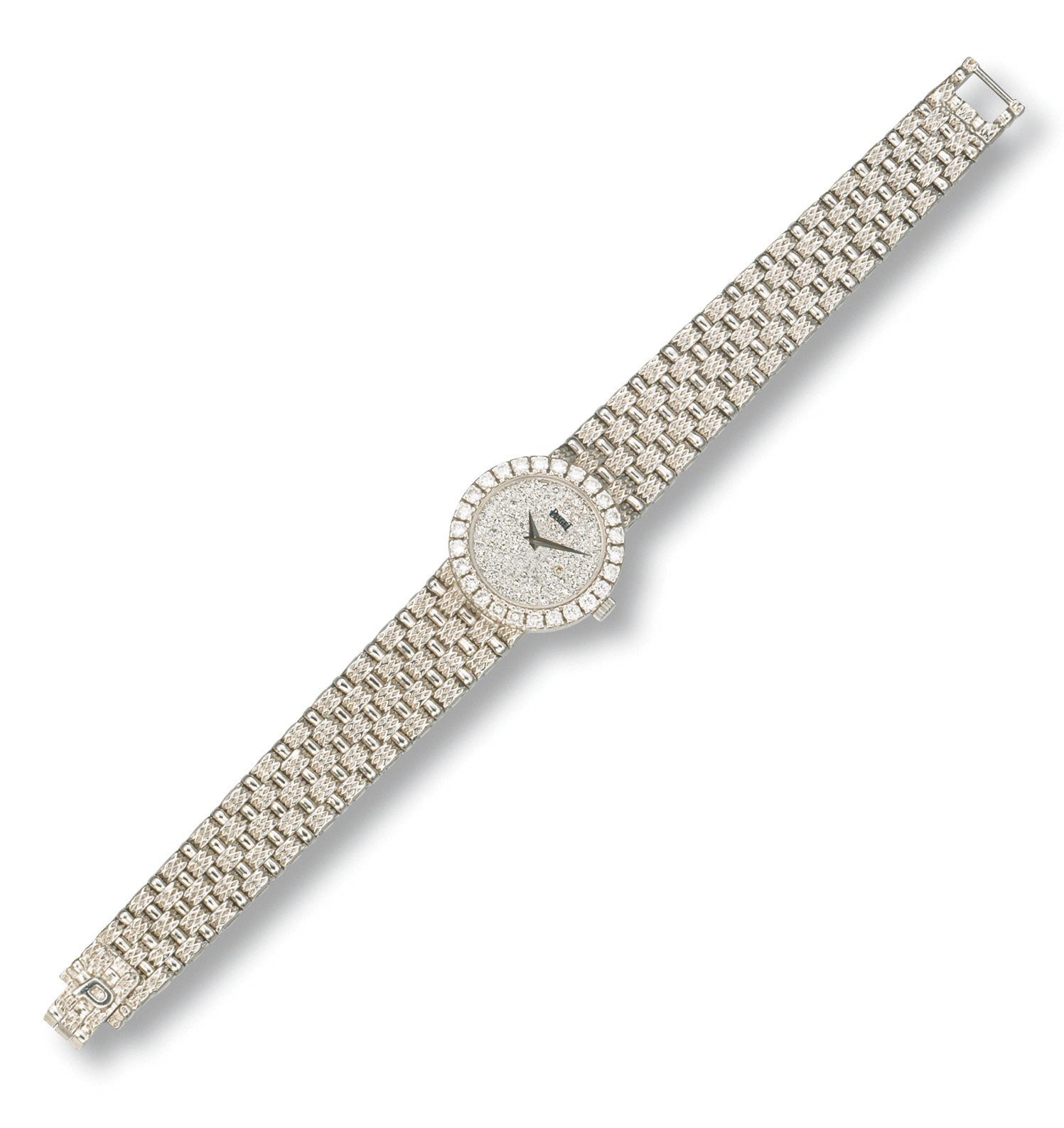 A LADY'S WHITE GOLD AND DIAMOND WRISTWATCH, BY PIAGET
