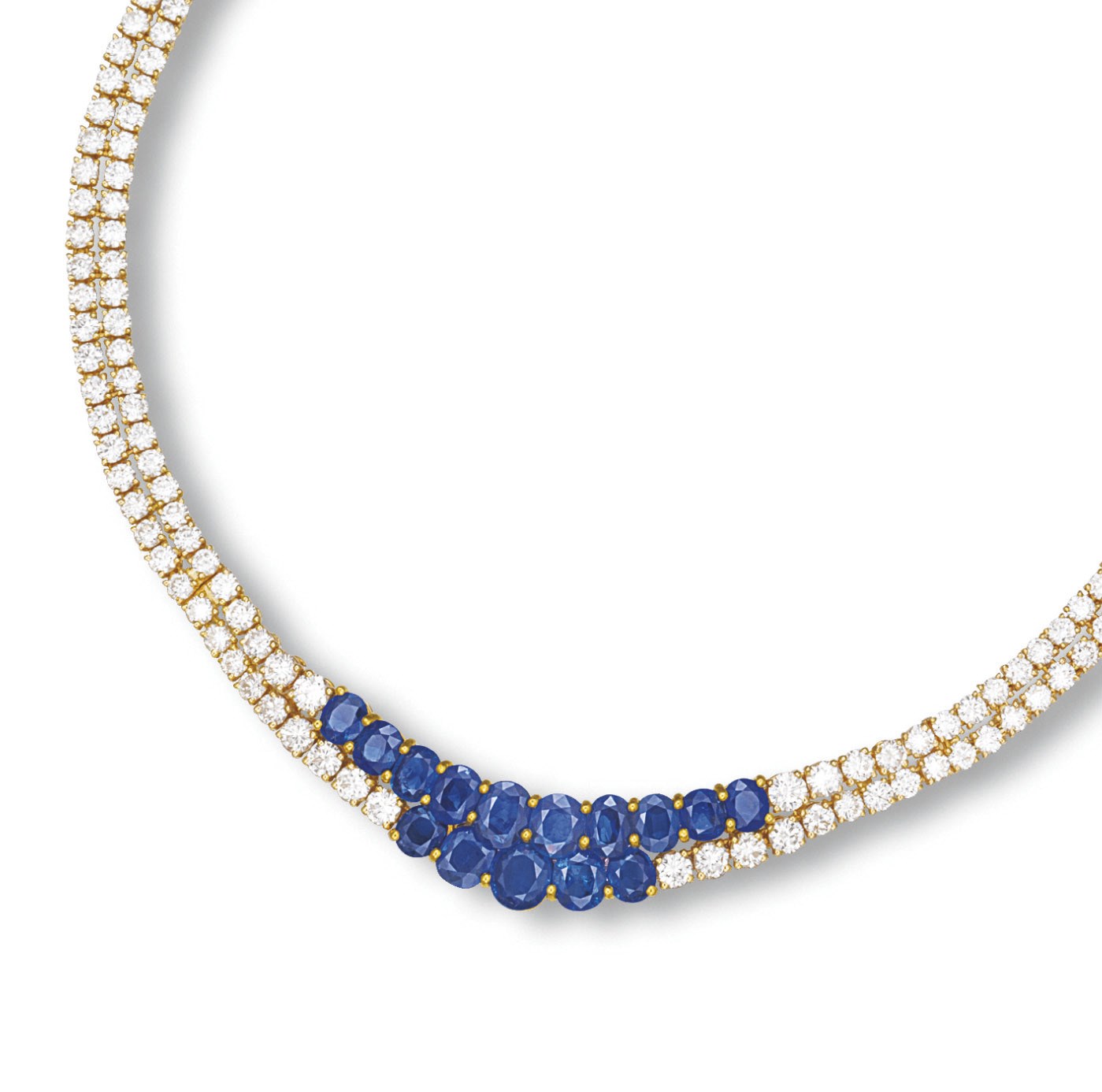 A SAPPHIRE AND DIAMOND NECKLACE, BY VAN CLEEF & ARPELS