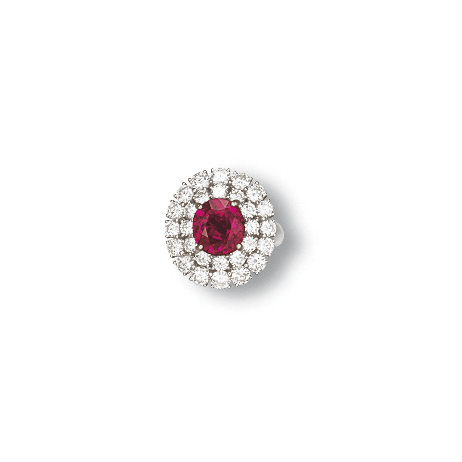 A RUBY AND DIAMOND RING