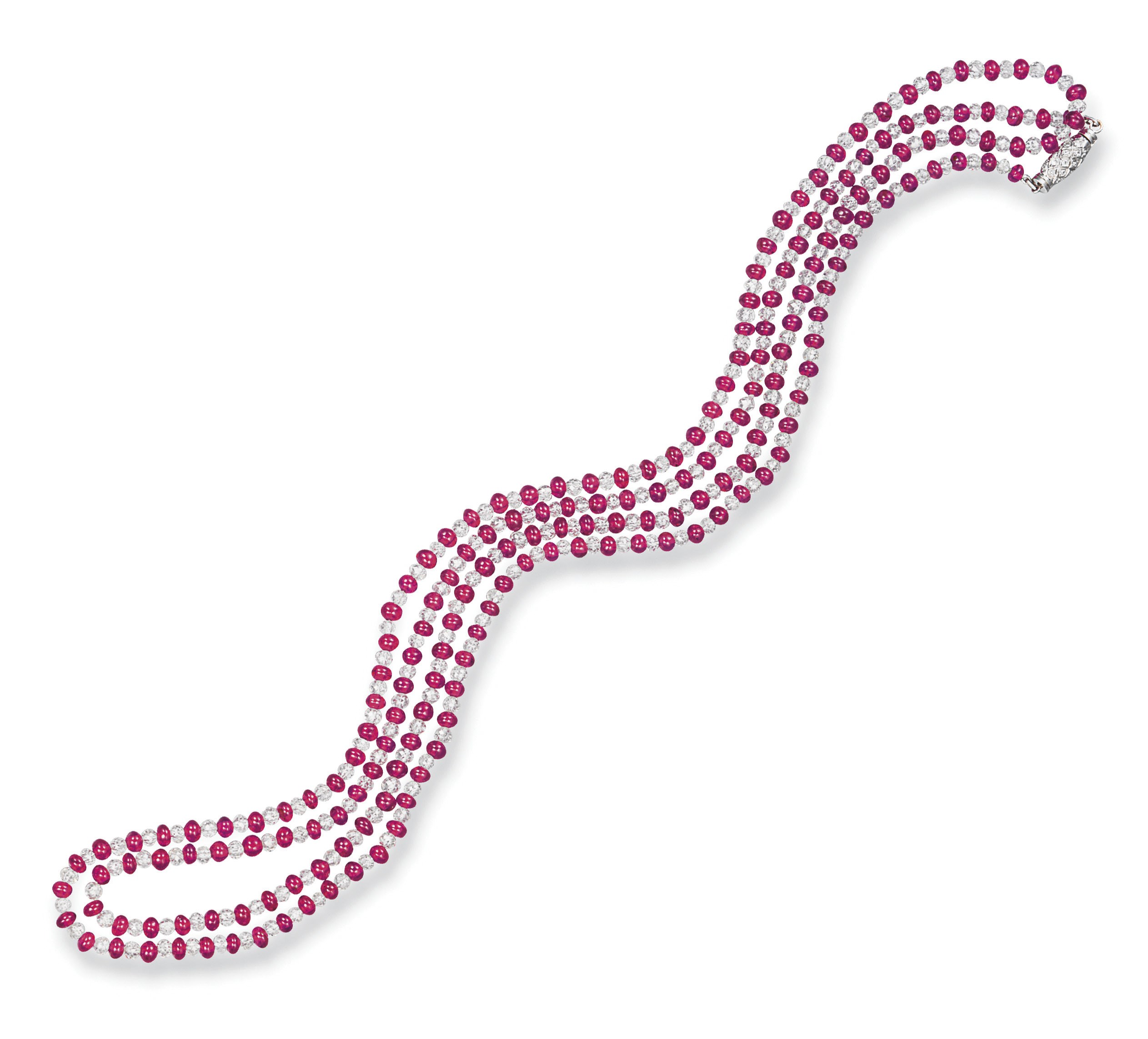 A RUBY AND DIAMOND SAUTOIR