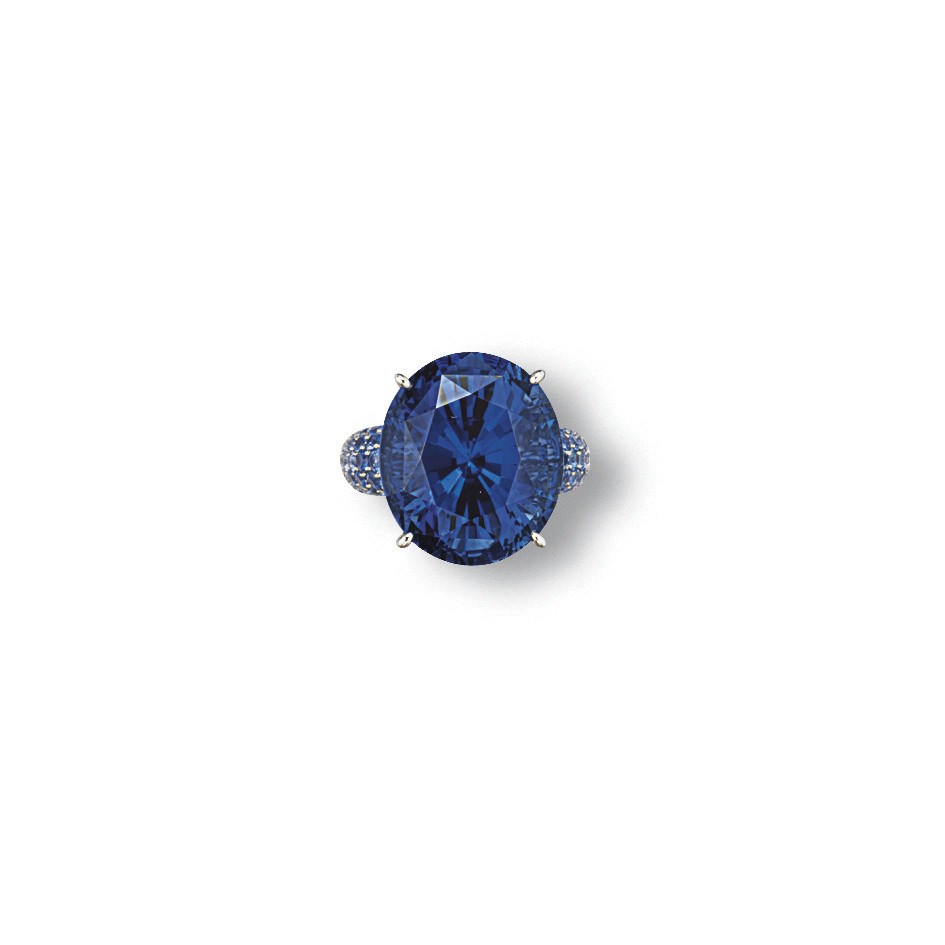 A SAPPHIRE AND DIAMOND RING, BY GIMEL