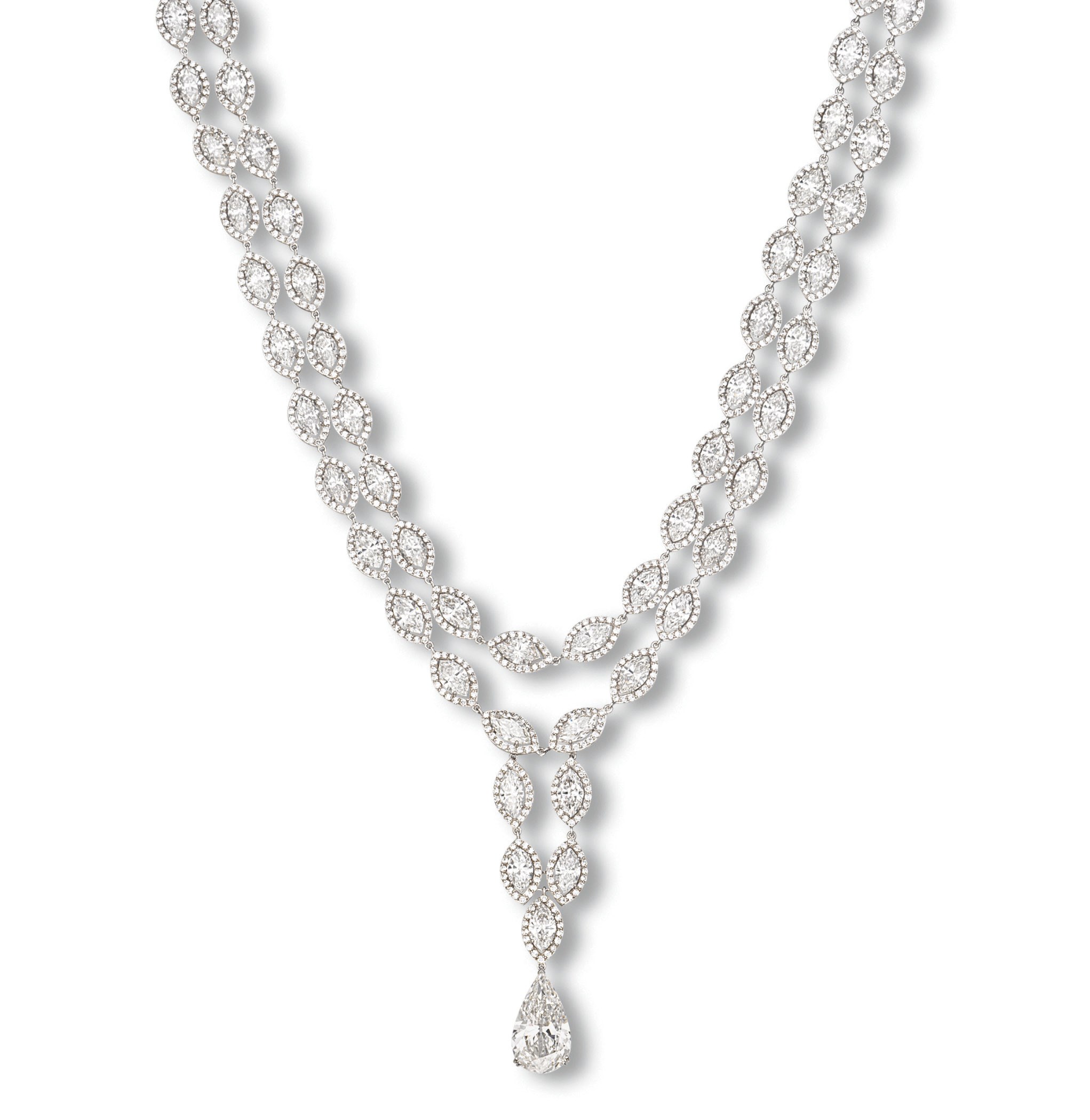 A TWO-STRAND DIAMOND NECKLACE