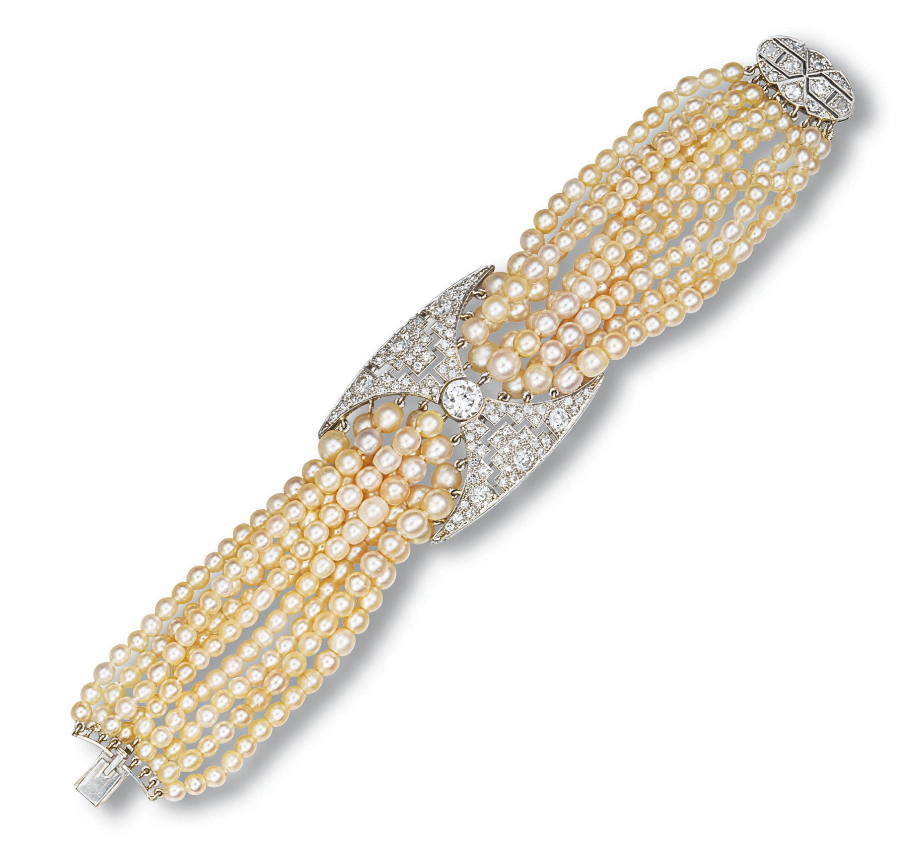 A PEARL AND DIAMOND BRACELET