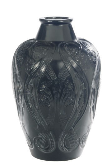 A FRENCH MOLDED GLASS VASE,