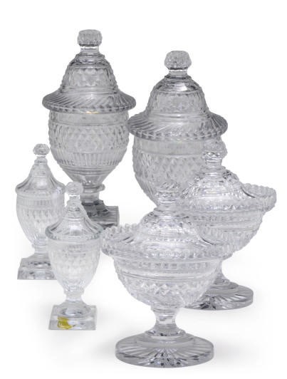 AN ASSEMBLED GROUP OF CUT GLASS TABLEWARES,