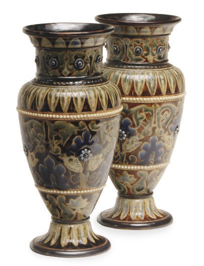 A PAIR OF ENGLISH VASES,