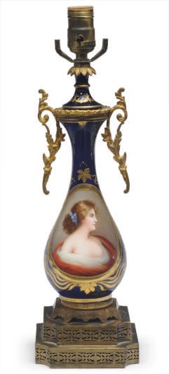 A VIENNA STYLE COBALT-BLUE GROUND VASE,