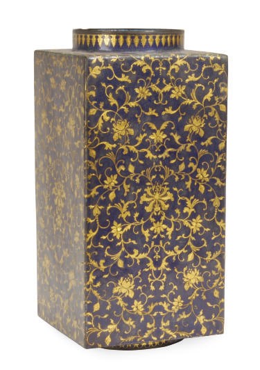 A CHINESE ENAMELED SQUARE-FORM VASE,