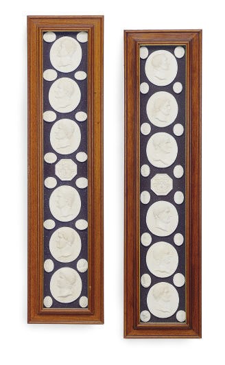 TWO SETS OF PLASTER INTAGLIOS,
