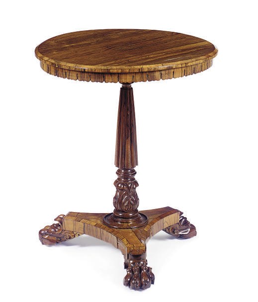 A GEORGE IV ROSEWOOD CIRCULAR SIDE TABLE**,