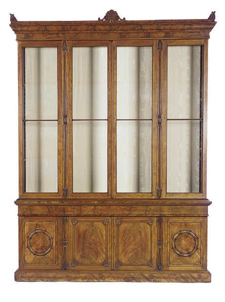 A WILLIAM IV MAHOGANY BOOKCASE-CABINET,