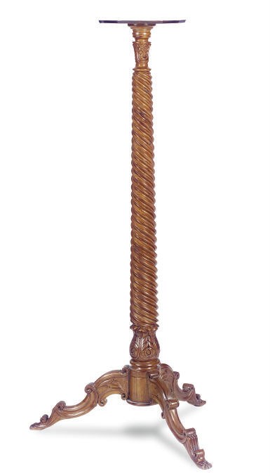 A COLONIAL HARDWOOD TRIPOD STAND,