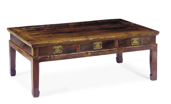AN ASIAN HARDWOOD LOW TABLE,