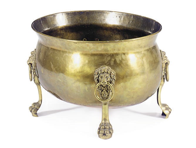 A DUTCH BRASS AND COPPER JARDINIERE,