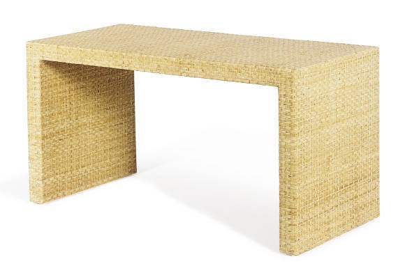 A WICKER DESK,