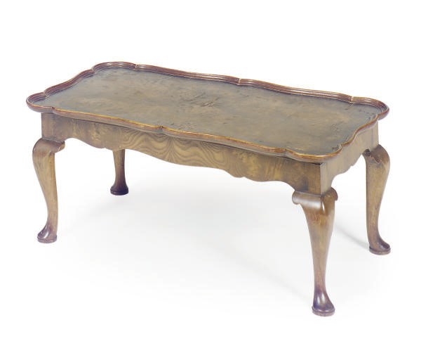 A WALNUT TRAY-ON-STAND,