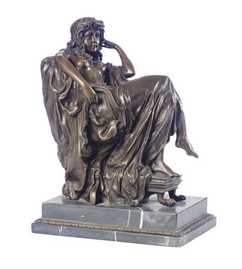 A FRENCH PATINATED BRONZE FIGURE,
