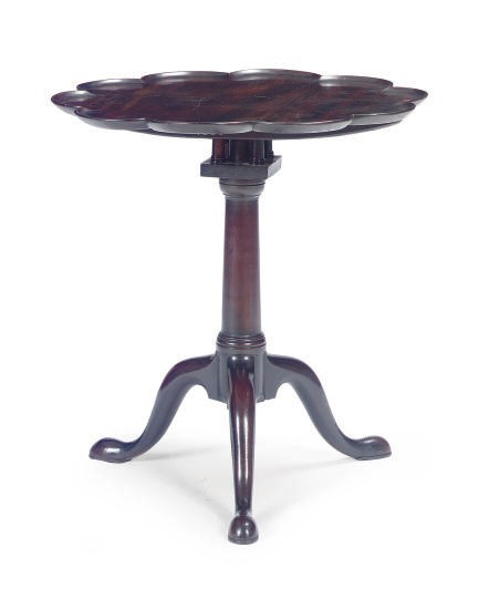 A GEORGE II MAHOGANY TILT-TOP TRIPOD TABLE,