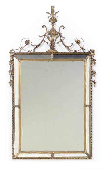A GILTWOOD MIRROR,