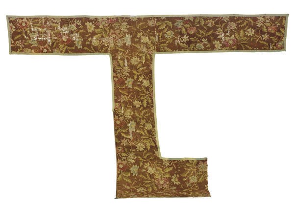AN AUBUSSON CARPET FRAGMENT,