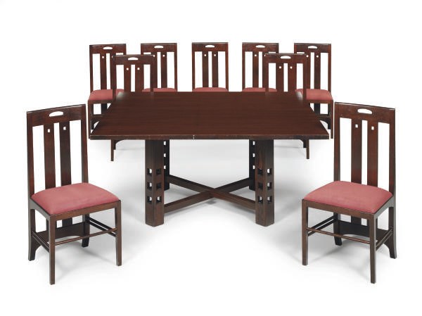 AN OAK DINING SUITE,