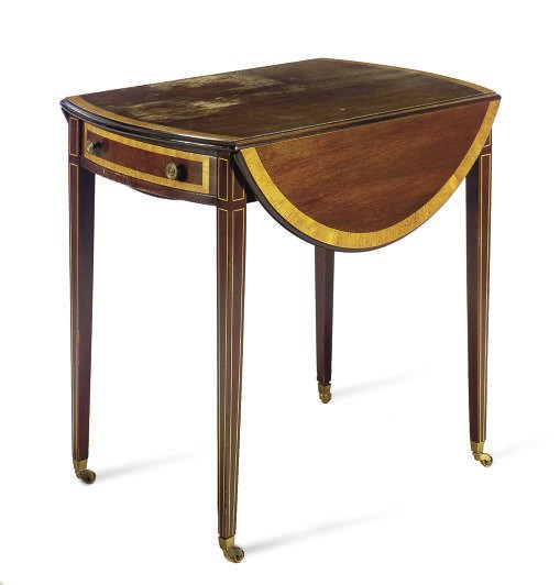 AN ENGLISH MAHOGANY PEMBROKE TABLE,