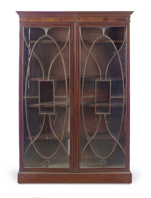 AN ENGLISH MAHOGANY BOOKCASE,